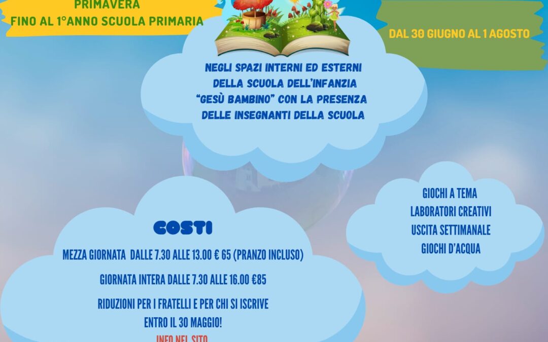CENTRO ESTIVO 2025: “C’era una volta… l’estate”